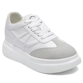 7 CM / 2.76 Inches CMR CHAMARIPA Elevator Sneakers for Women - Casual White Wedge Sneakers