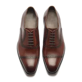 Bemer-X Quarter Brogue Oxford - Horween Hatch-grain  Hand Welted
