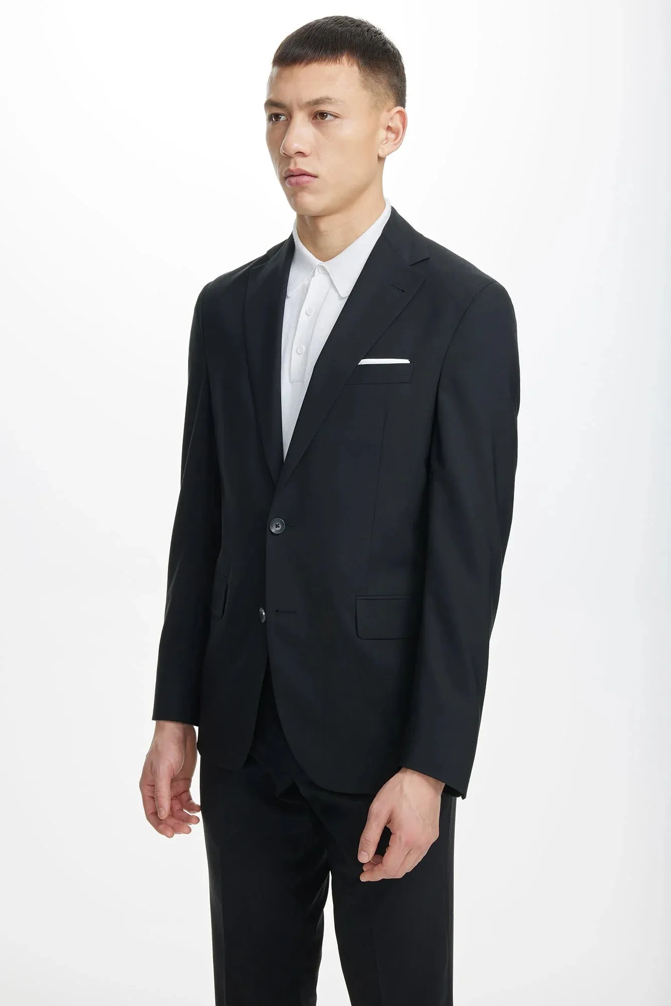 Black Dean Contemporary Fit Wool Stretch Suit - Jack Victor