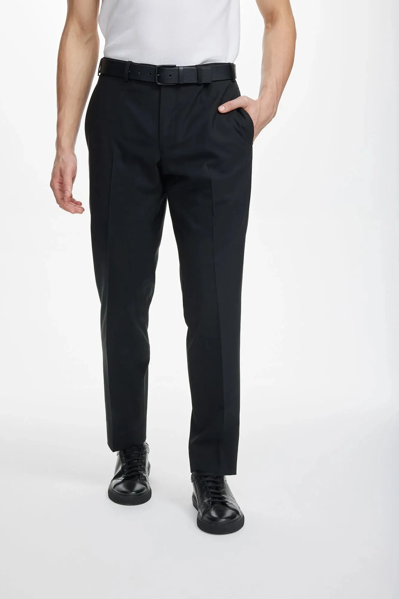 Black Dean Contemporary Fit Wool Stretch Suit - Jack Victor