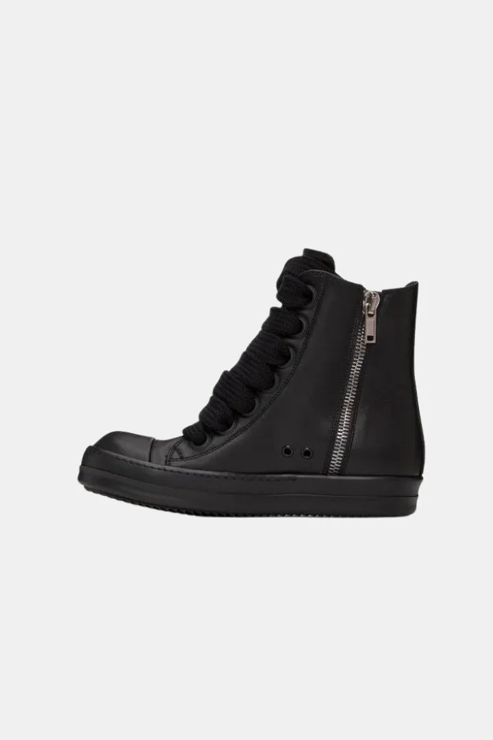 Black High Leather Sneakers