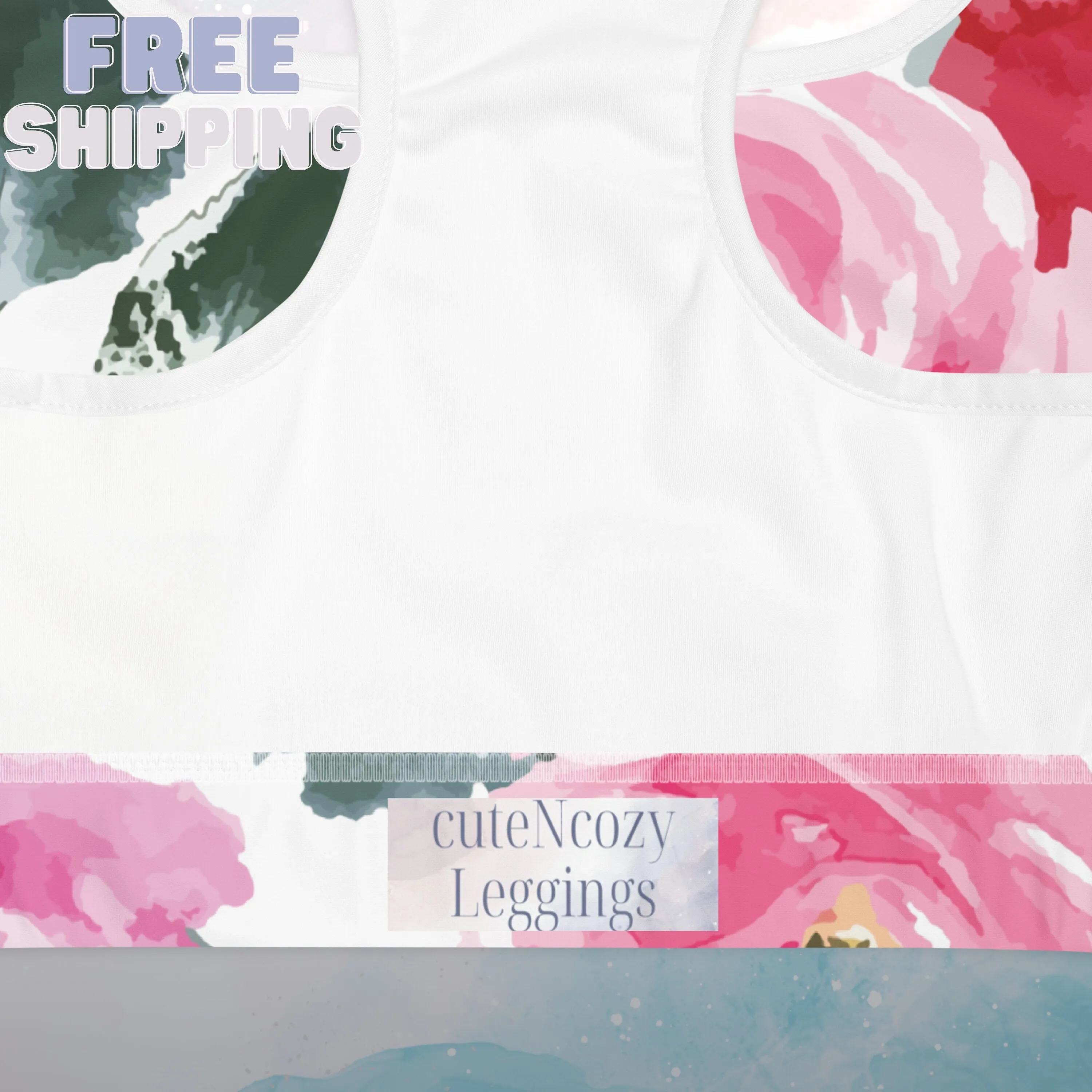 Bold Gorgeous Floral Pattern Womens Sports Bra Gym Top