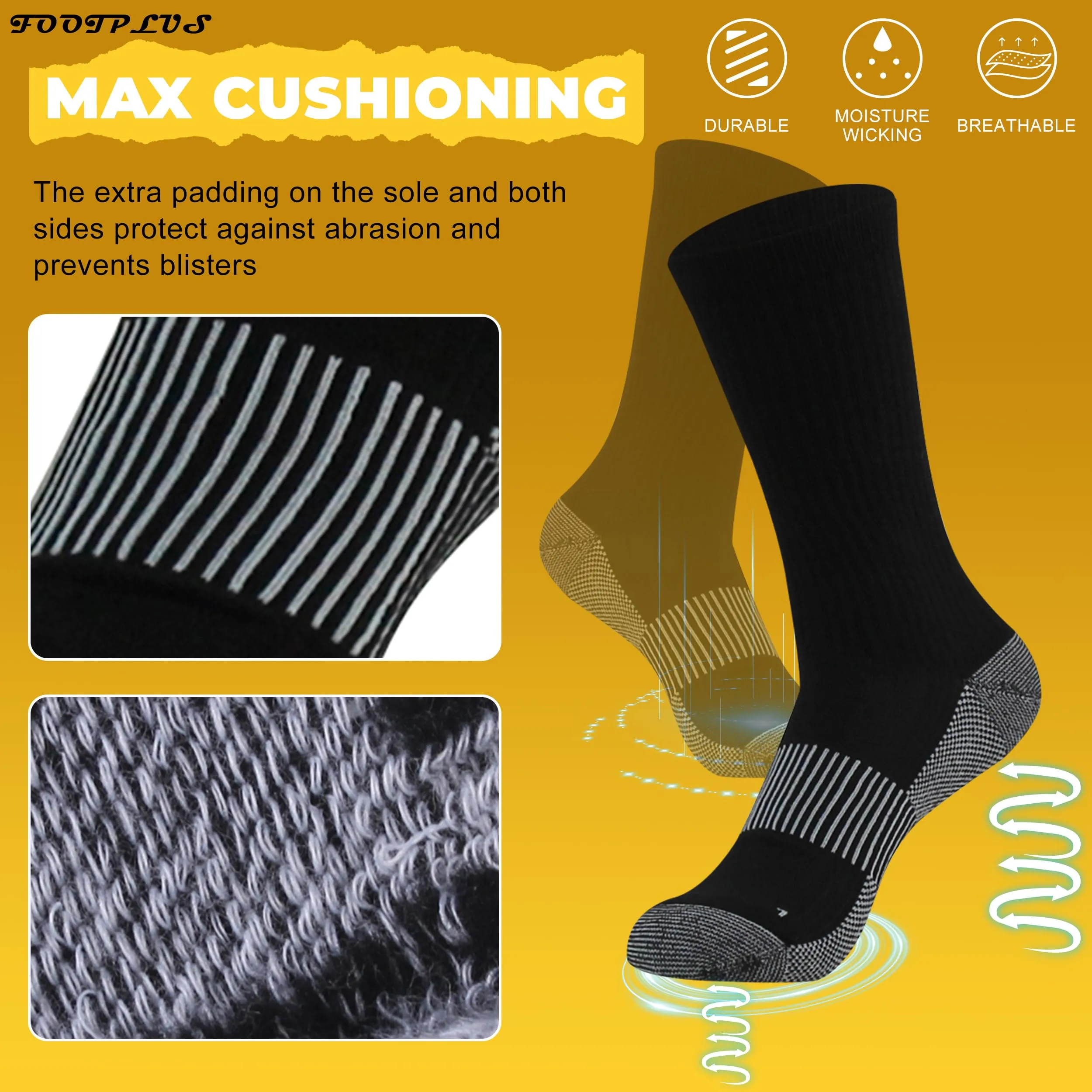 Copper Infused Thermal Hiking Socks for Men Women