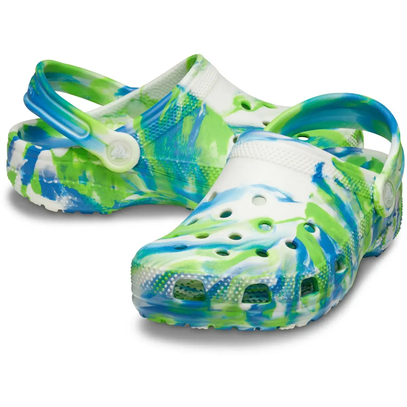 Crocs - Classic Glow Marbled Clog Kids (Prep Blue/Multi)