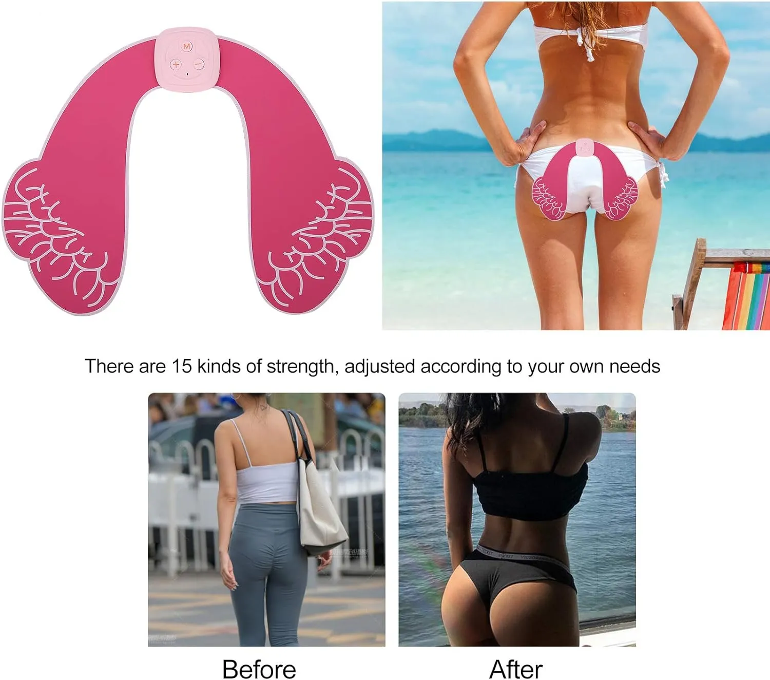 Electric Smart Hip Muscle Trainer Bb-75 Pink