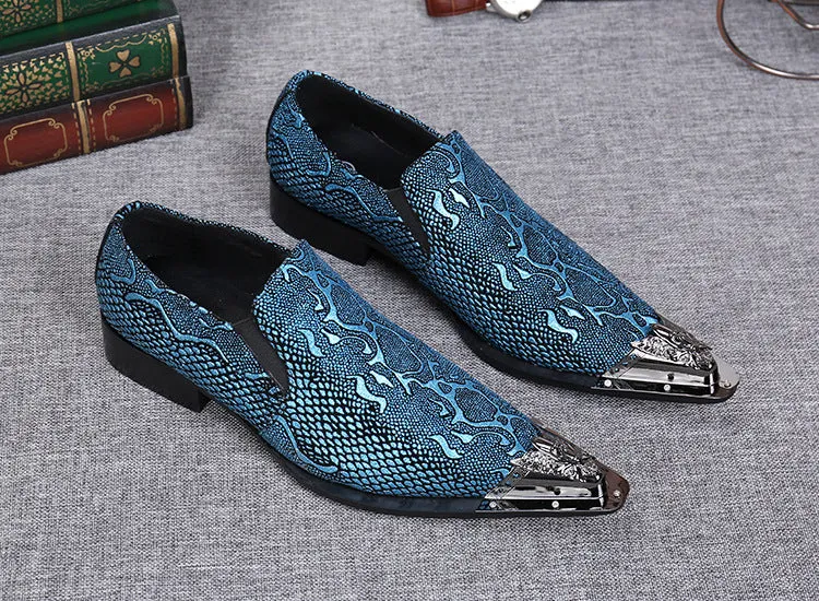 Foreign trade style European version men's cowhide casual shoes British slip-on business pointed toe dress leather shoes plus size shoes