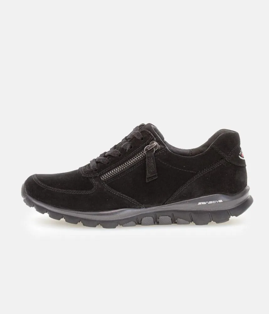 Gabor Sporty Black Rolling Soft Sneakers