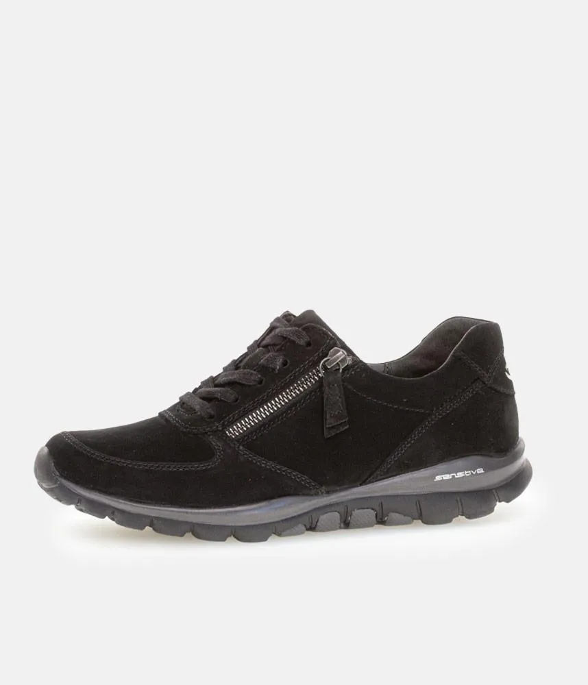 Gabor Sporty Black Rolling Soft Sneakers