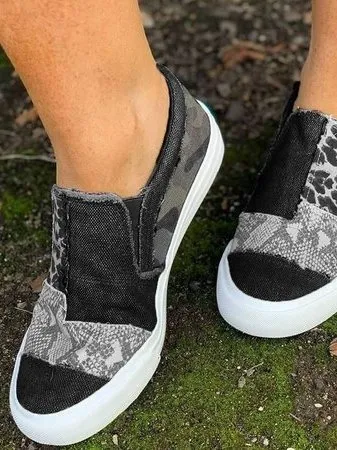 Geneva | Animal Print Canvas Shoes