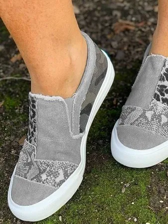 Geneva | Animal Print Canvas Shoes