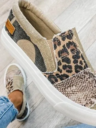 Geneva | Animal Print Canvas Shoes