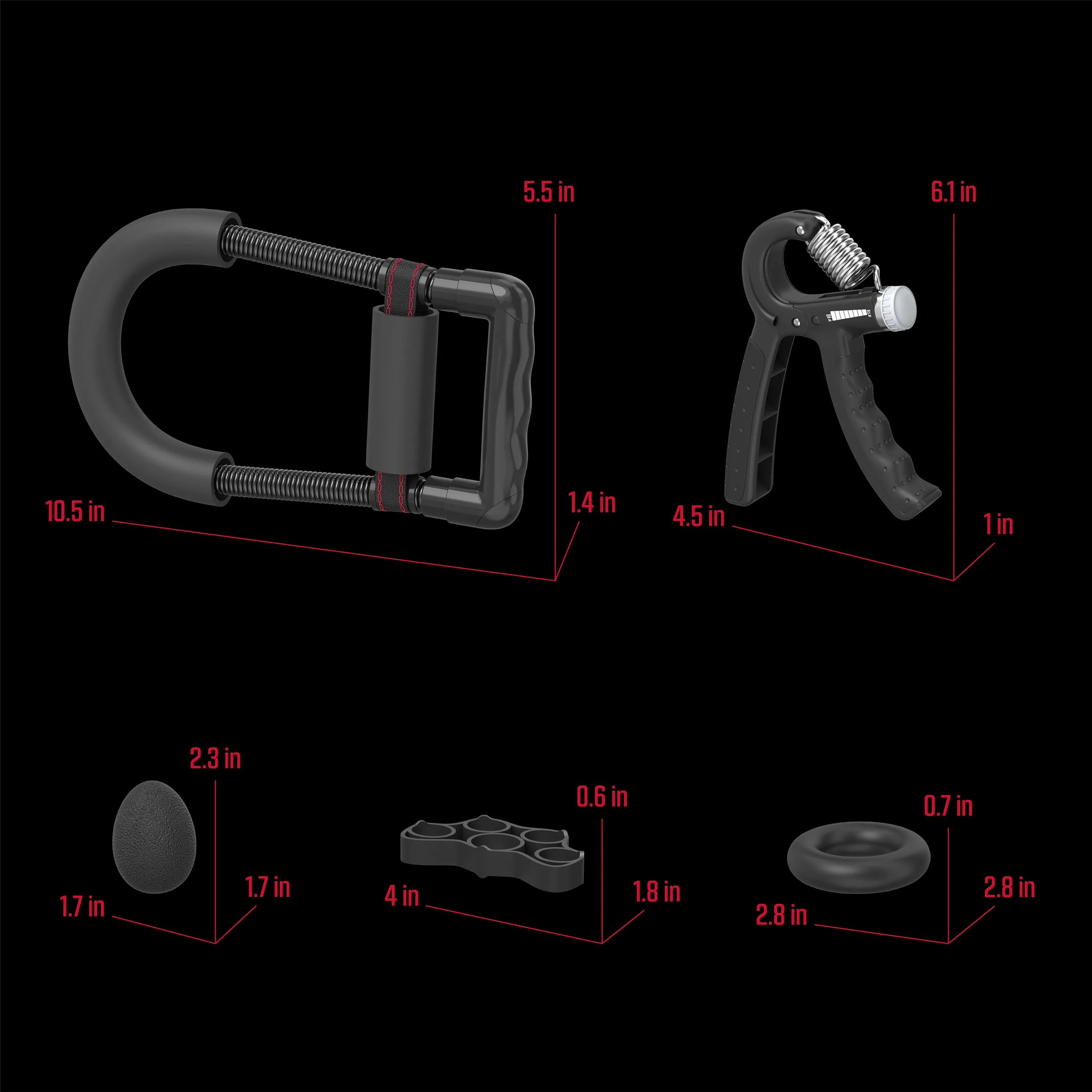 Hand Strengthening Kit Trainer, 5-Piece Set