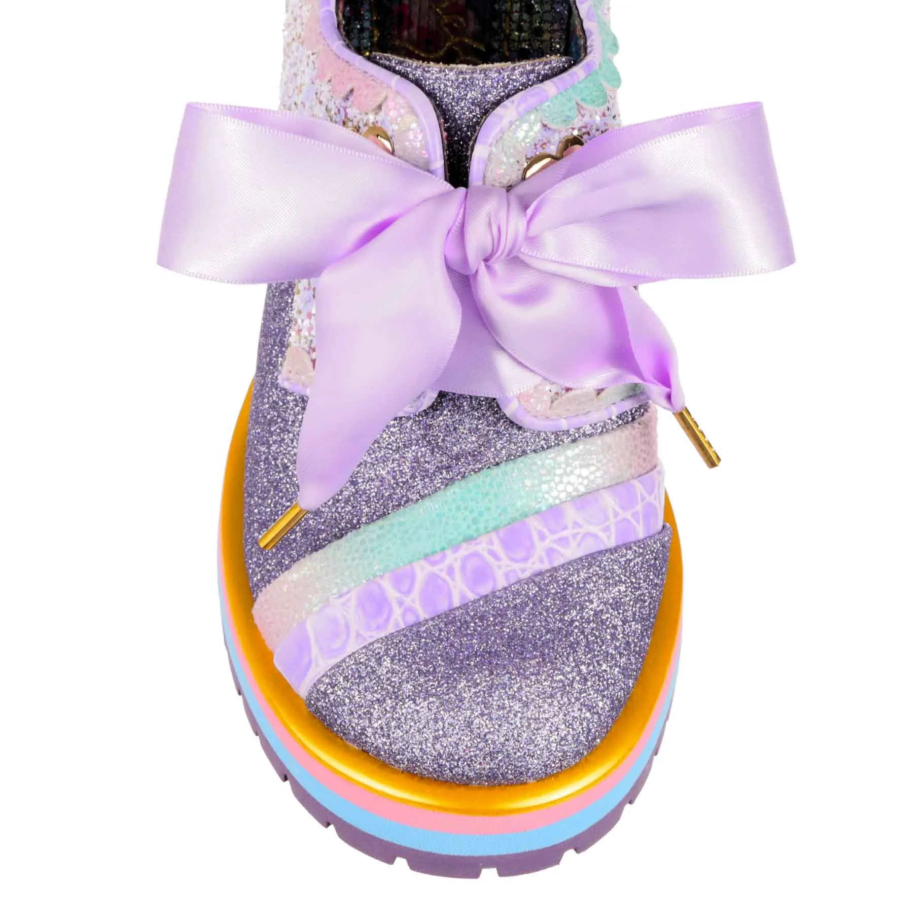 Irregular Choice Womens Stripes Out High Heel - Lavender