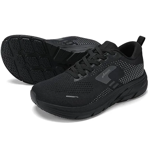 JJMIMAIFJ Wide Toe Box Shoes for Men Extra Wide Width Zero Drop Running Shoes Lightweight Breathable Neutral Cushioned Walking Shoes Athletic Tennis Wide Shoes Black