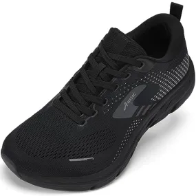 JJMIMAIFJ Wide Toe Box Shoes for Men Extra Wide Width Zero Drop Running Shoes Lightweight Breathable Neutral Cushioned Walking Shoes Athletic Tennis Wide Shoes Black