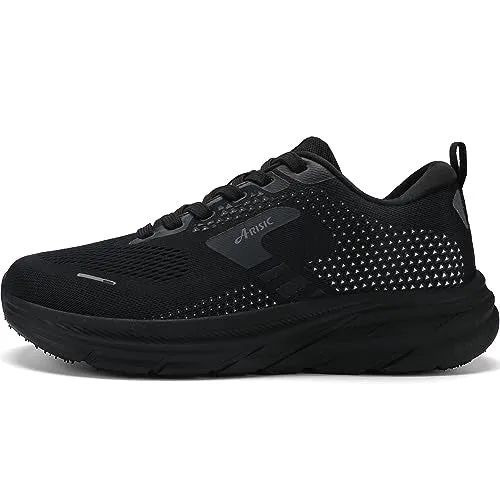 JJMIMAIFJ Wide Toe Box Shoes for Men Extra Wide Width Zero Drop Running Shoes Lightweight Breathable Neutral Cushioned Walking Shoes Athletic Tennis Wide Shoes Black