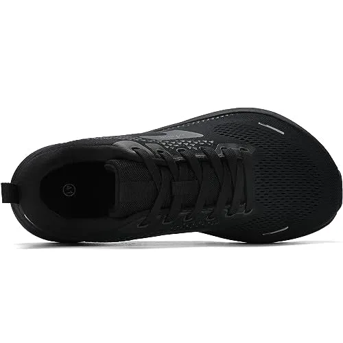 JJMIMAIFJ Wide Toe Box Shoes for Men Extra Wide Width Zero Drop Running Shoes Lightweight Breathable Neutral Cushioned Walking Shoes Athletic Tennis Wide Shoes Black