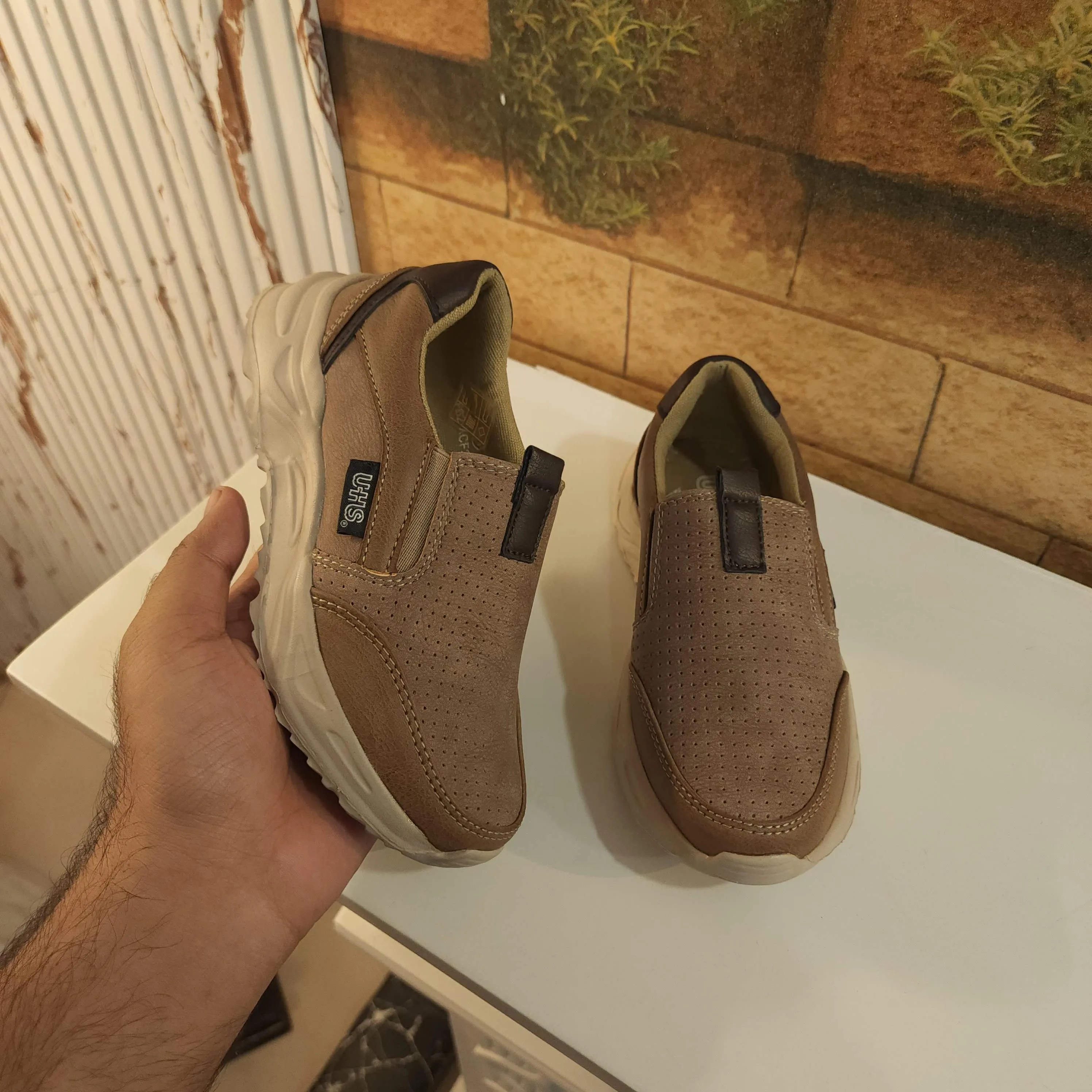 Kids Beige/Coffee Casual Shoes