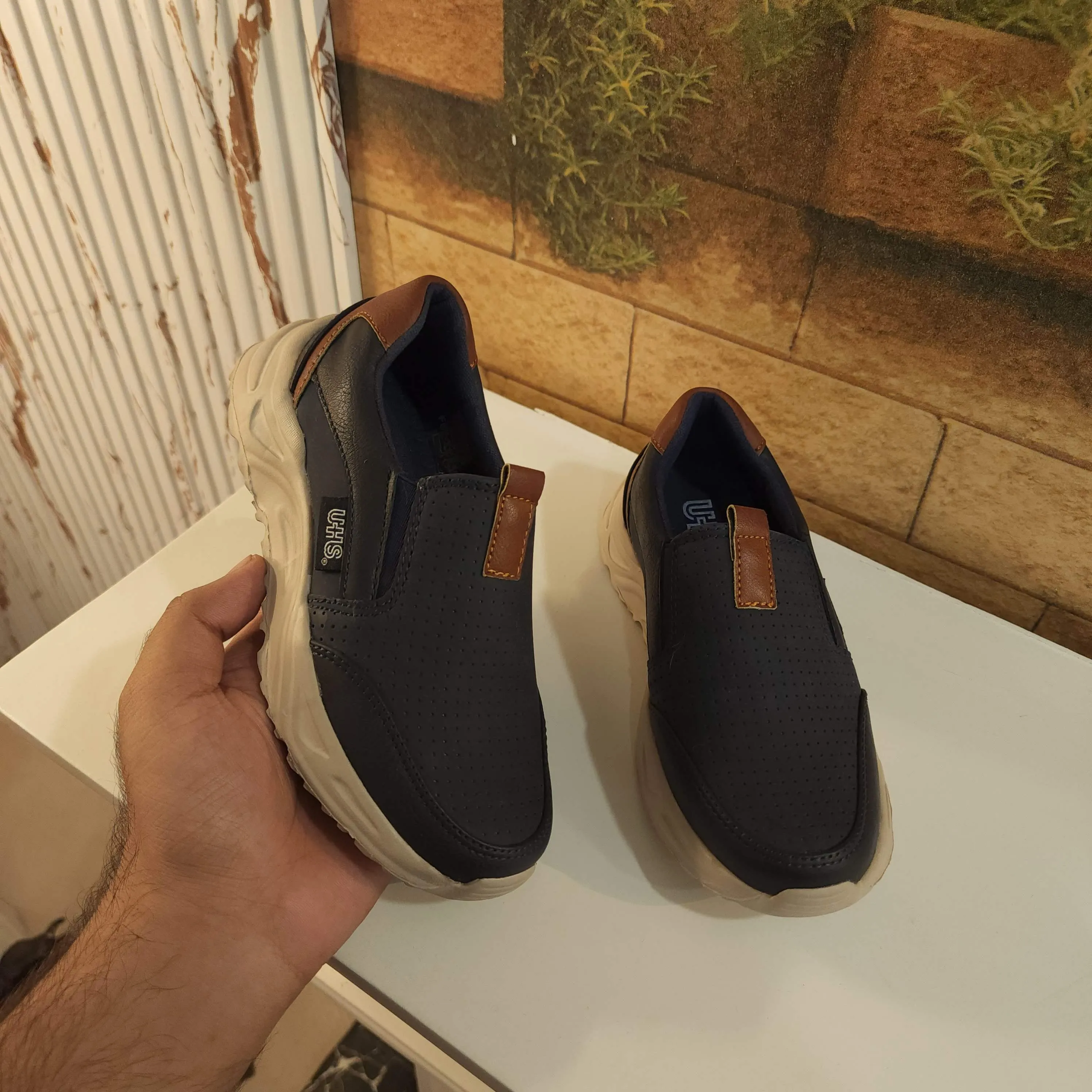 Kids Navy/Brown Casual Shoes