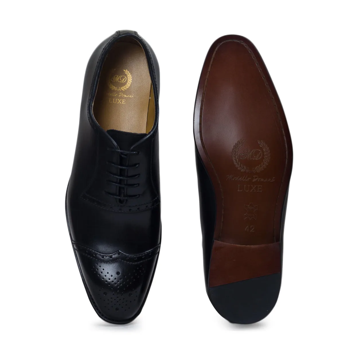 Milano Leather Brogues (Black)