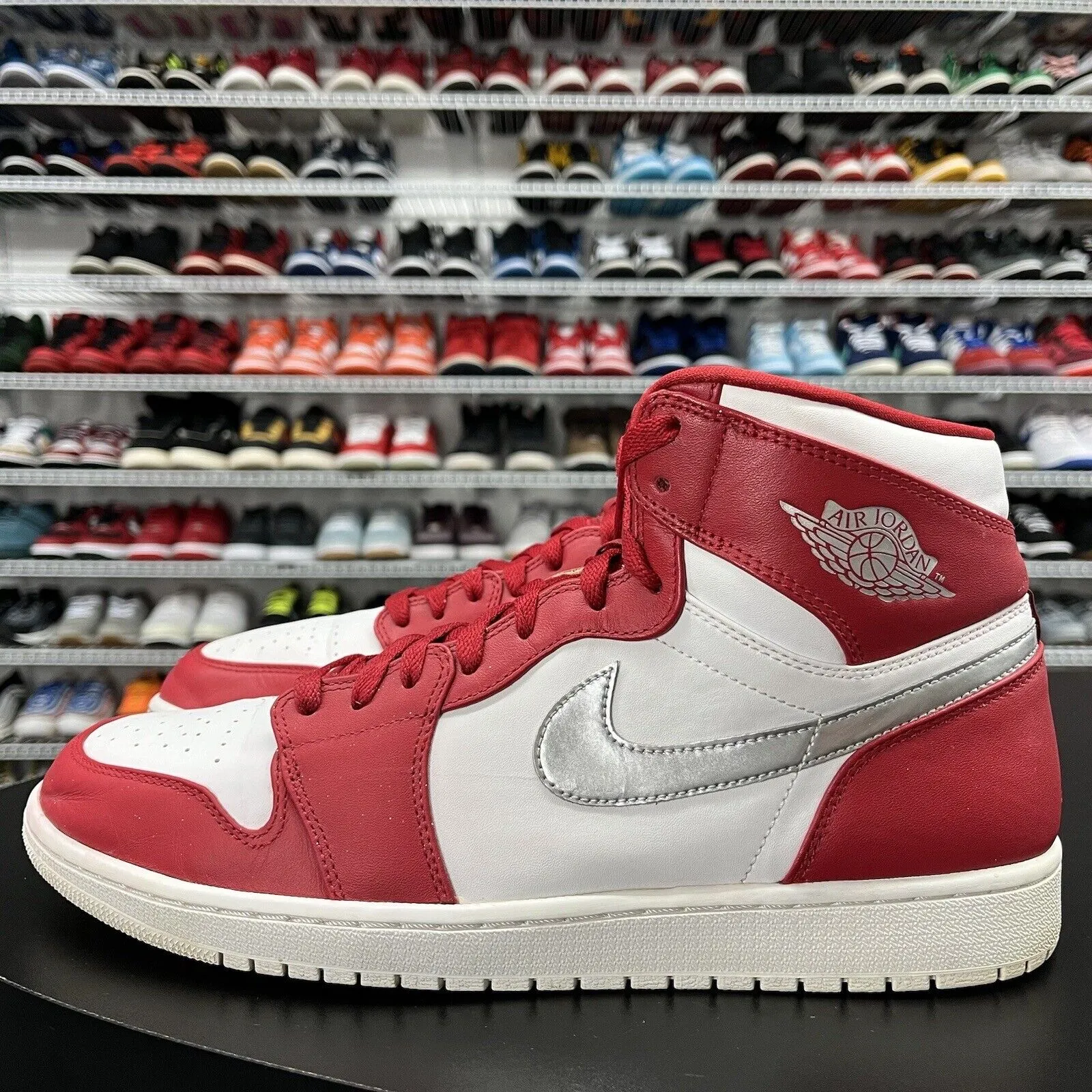 Nike Air Jordan 1 Retro High Red White Silver Medal 332550-602 Men's Size 13