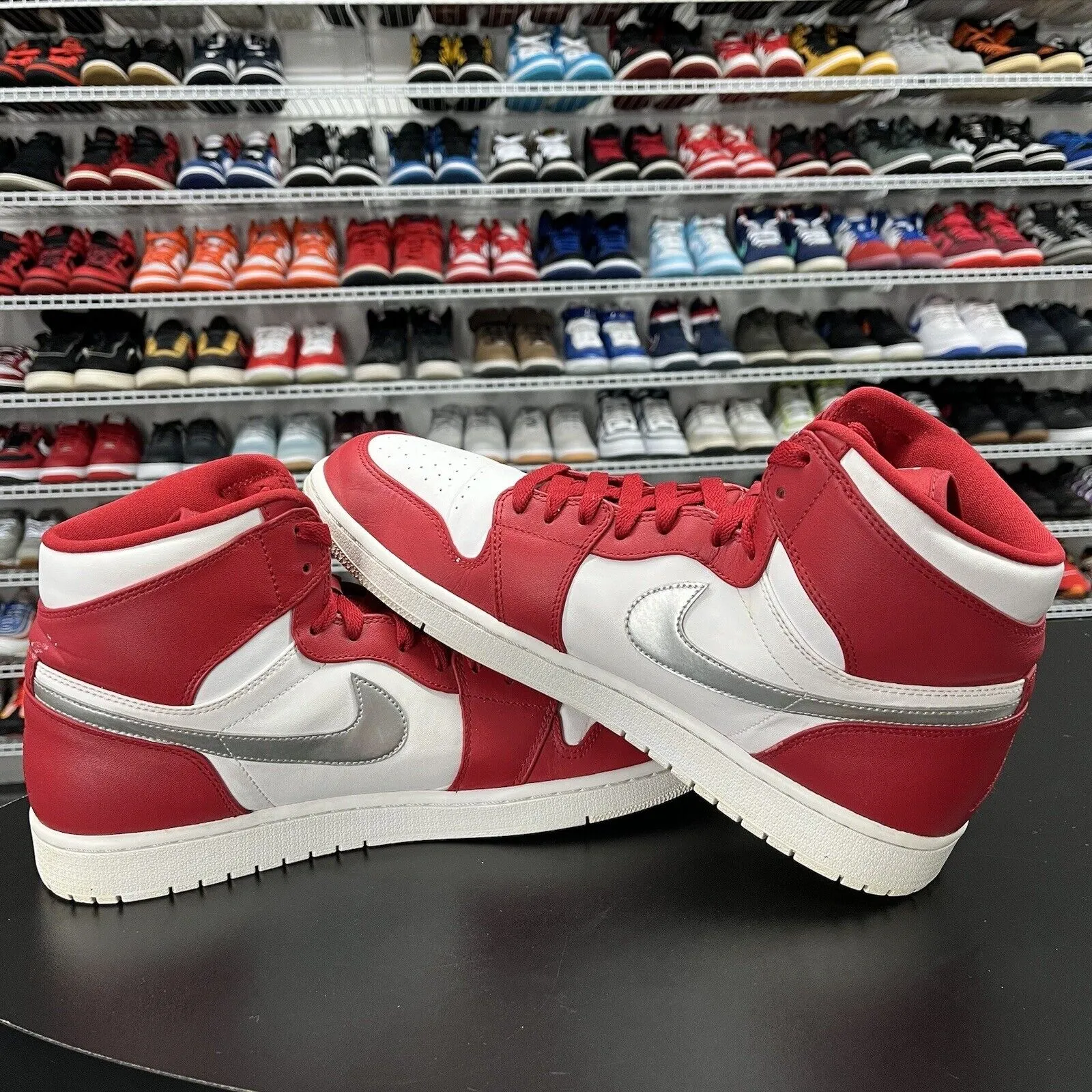 Nike Air Jordan 1 Retro High Red White Silver Medal 332550-602 Men's Size 13
