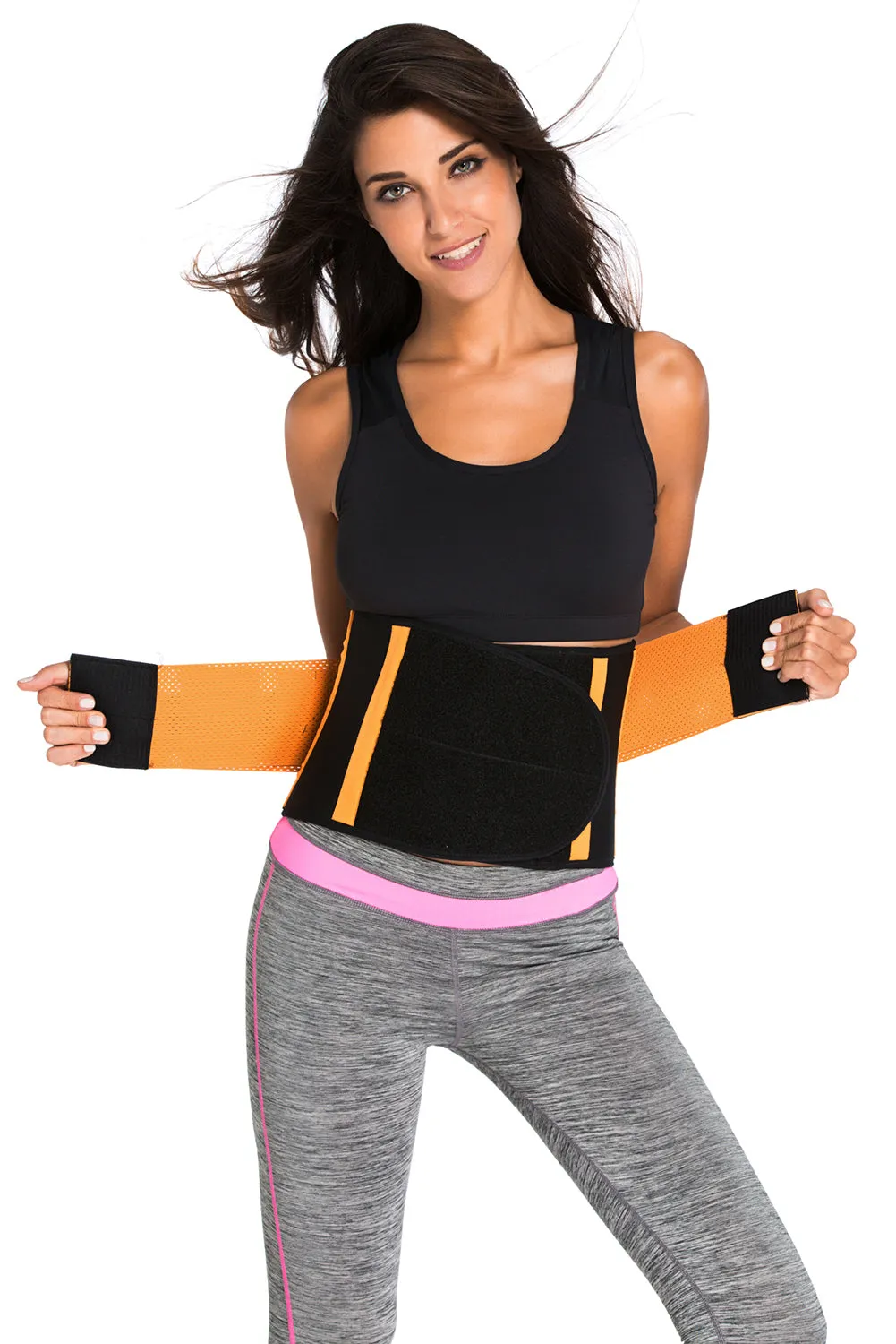 Orange Sweat Band Waist Training Belt