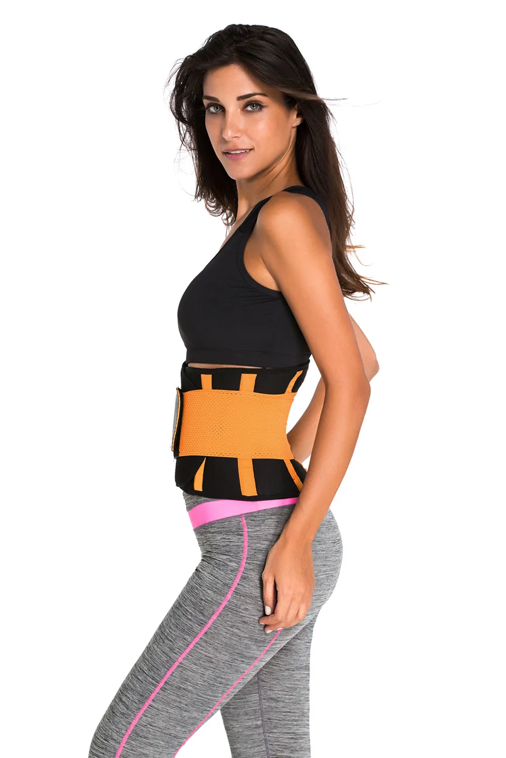 Orange Sweat Band Waist Training Belt