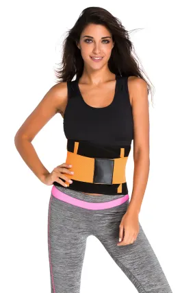 Orange Sweat Band Waist Training Belt