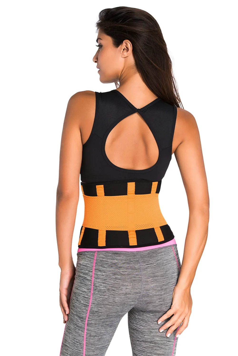 Orange Sweat Band Waist Training Belt