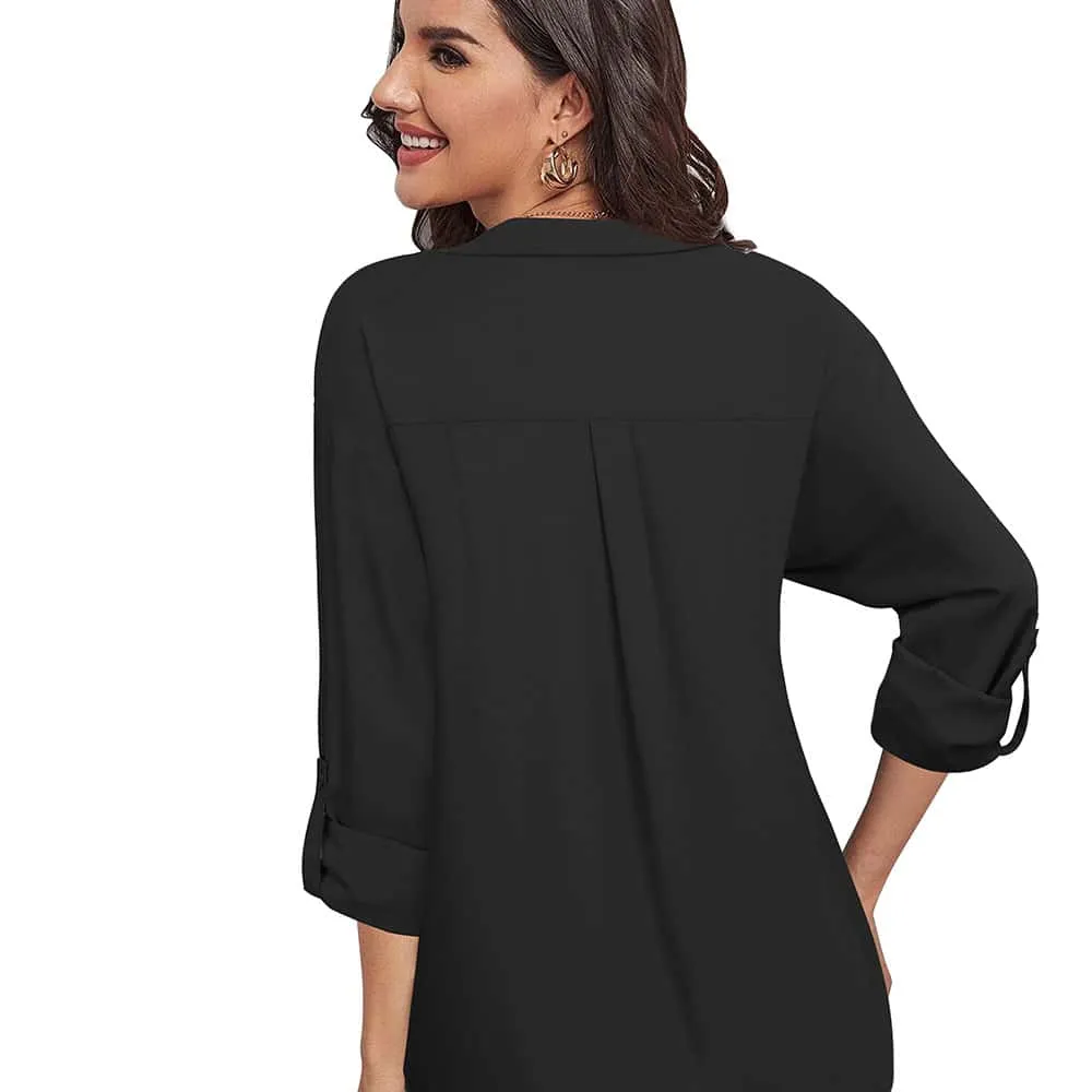 Sandwashed Satin Easy Chiffon Shirt
