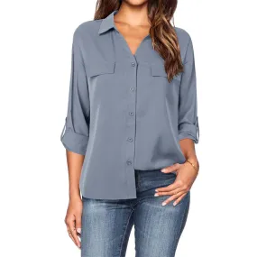 Sandwashed Satin Easy Chiffon Shirt