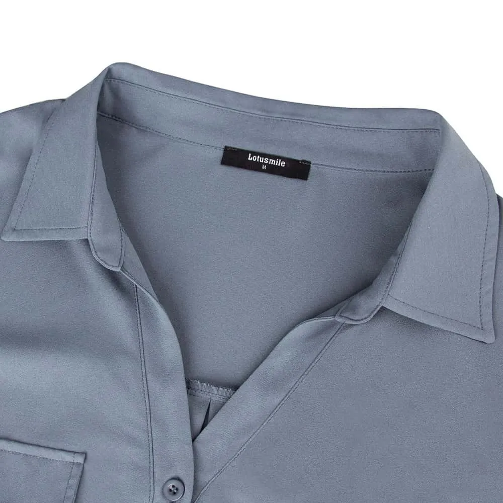 Sandwashed Satin Easy Chiffon Shirt