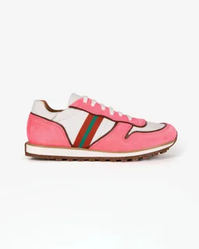 Studio Neon Suede Leather Trainers - Pink