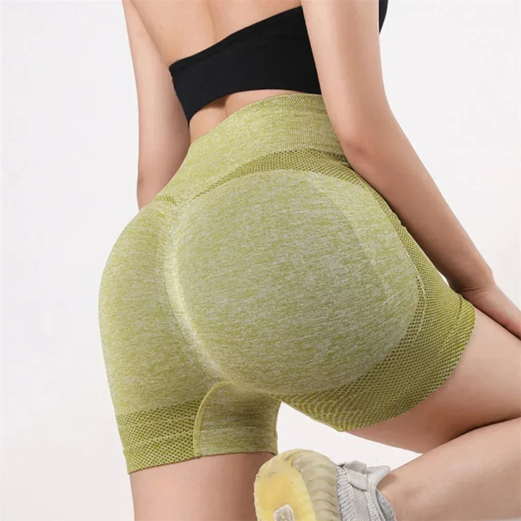 Women Yoga Shorts High Waist Butt Lifting Tummy Control Fitness Tights