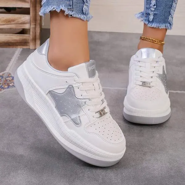 Women's Color Block Flat Casual Sneakers 67715859C